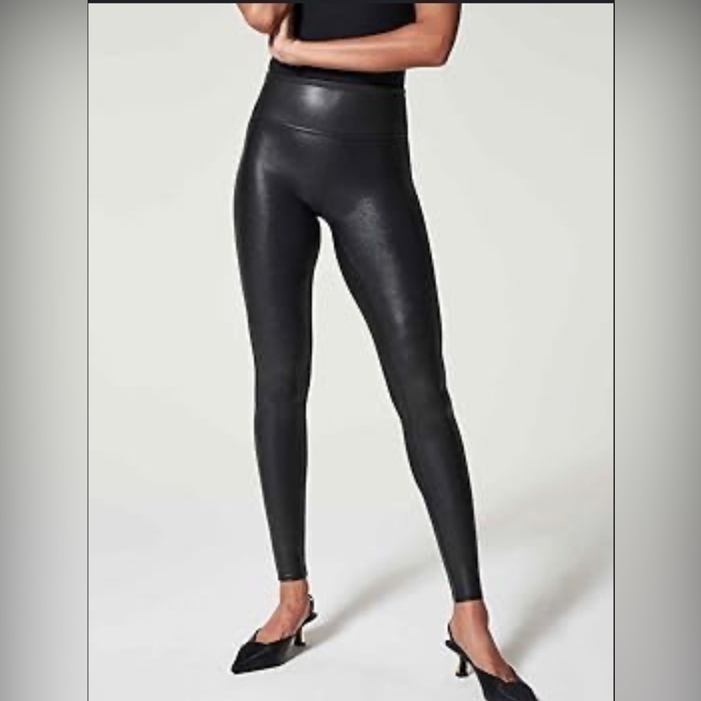 Spanx Faux Leather Leggings Black Size Small